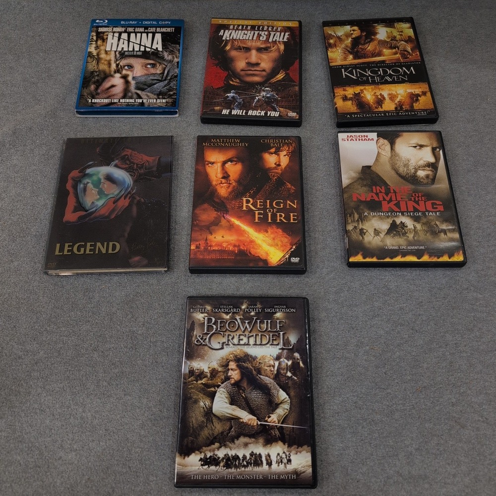 Historic Fantasy 7 Movie Lot Hanna Legend A Knight's Tale DVD Blu-ray - Picture 1 of 2